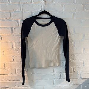 John Galt Two-Tone Long Sleeve Top